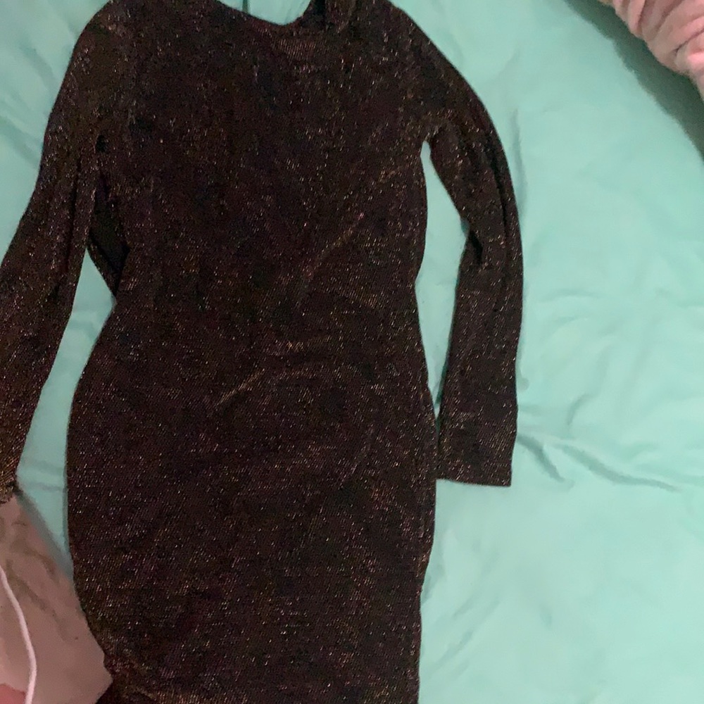 Black dress with gold shimmer